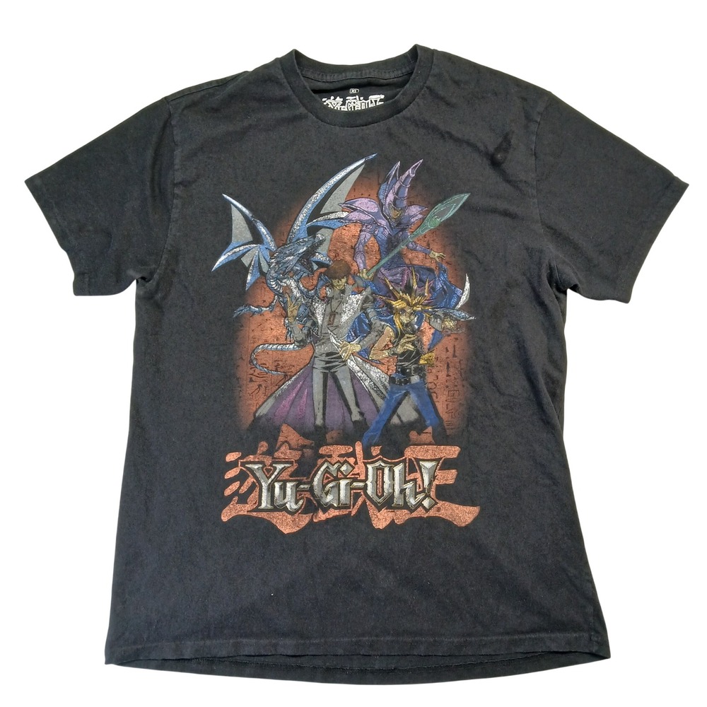 Yu-Gi-Oh Graphic T-Shirt Mens XL Black Yugi Kaiba Dark Magician Anime Tee